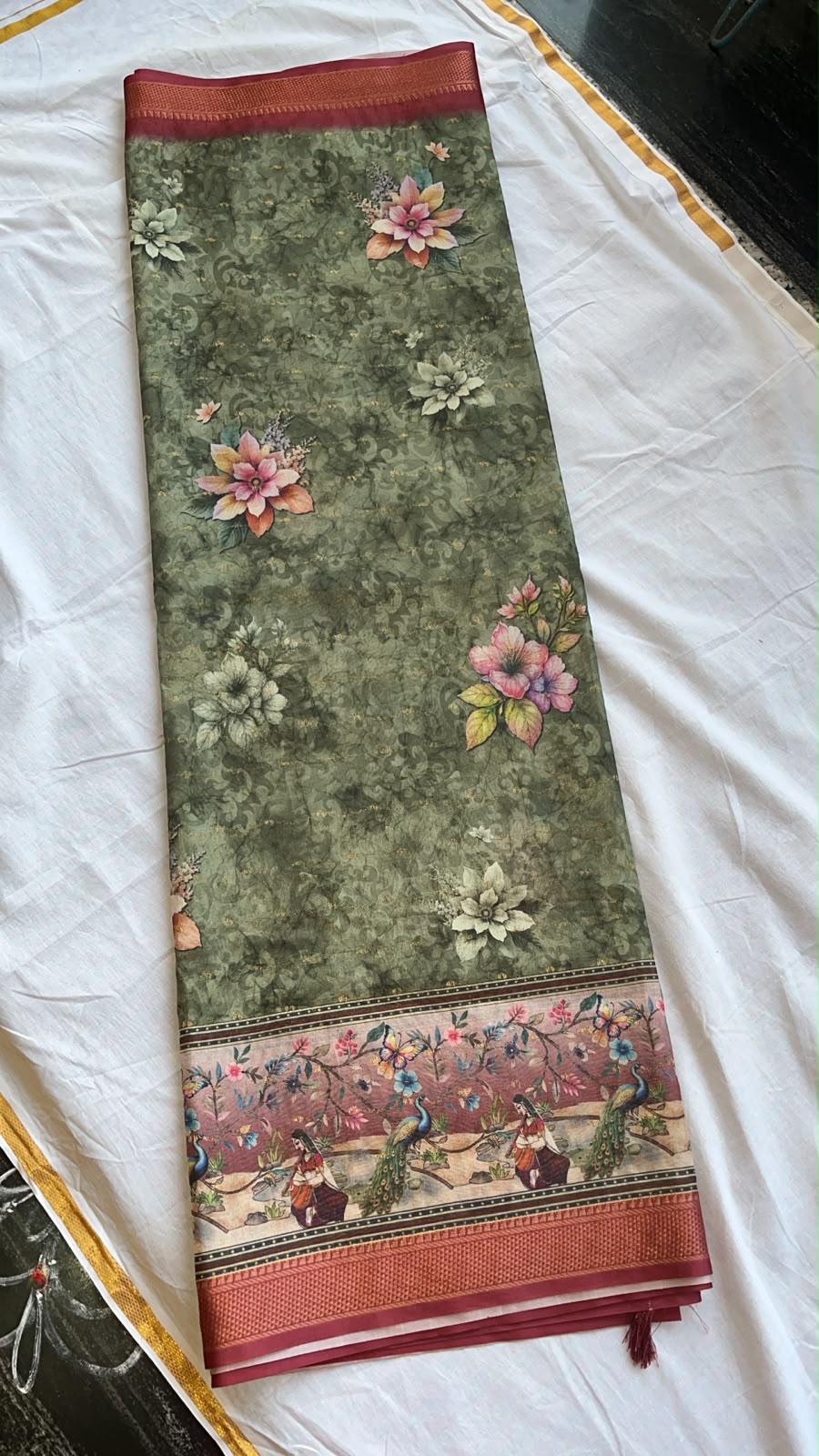 Fancy digital print sarees
