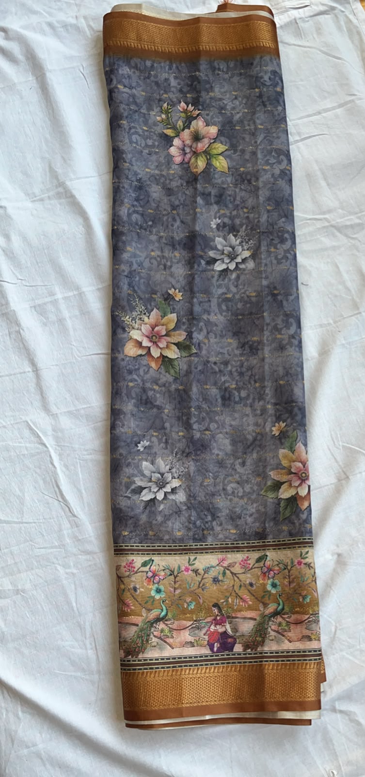 Fancy digital print sarees