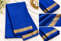 Blue Mysore crape saree