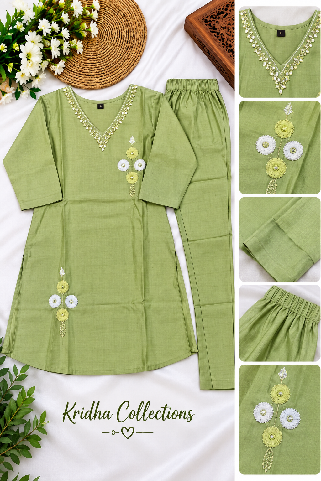Green Embroidered Co-Ord set
