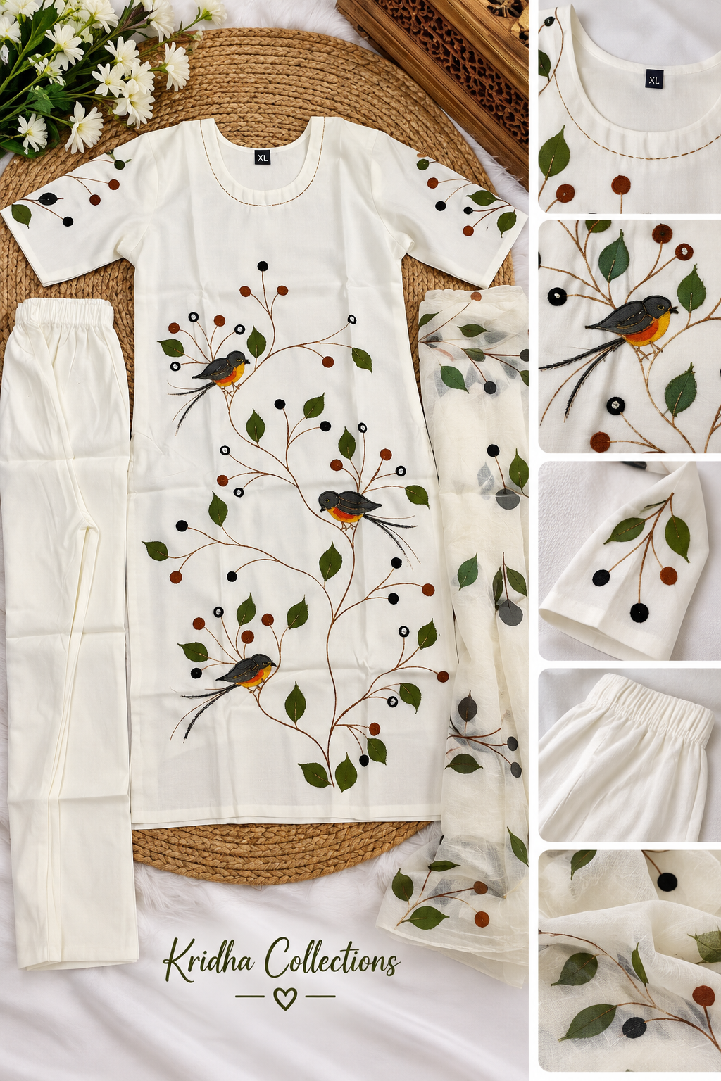 White kurti set